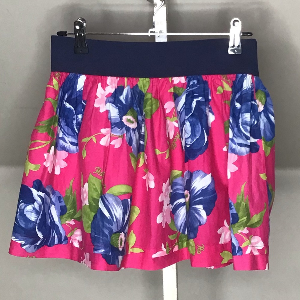Hollister Floral Mini Skirt Full 100% Cotton Sz S